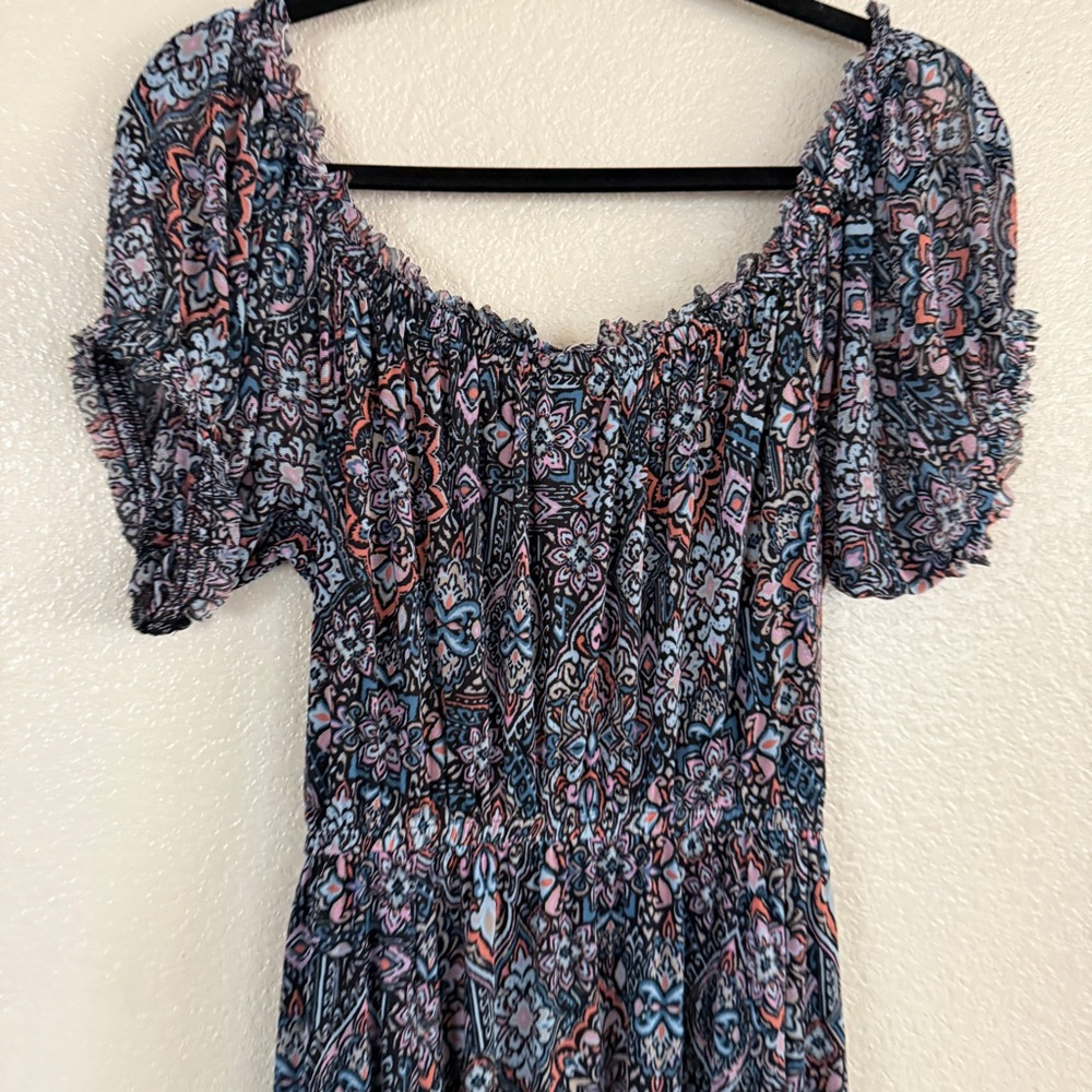 Torrid Midi Mesh Off Shoulder Peasant Dress Sz 00 M L - Picture 9 of 9